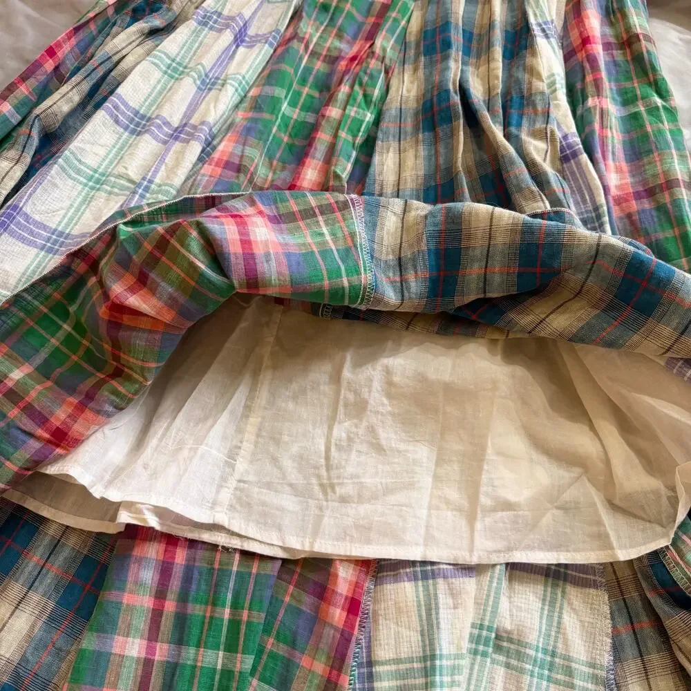 Oli & Hali Plaid Convertible Maxi Skirt Tube Dress Women's Small Pocketed - Picture 7 of 14